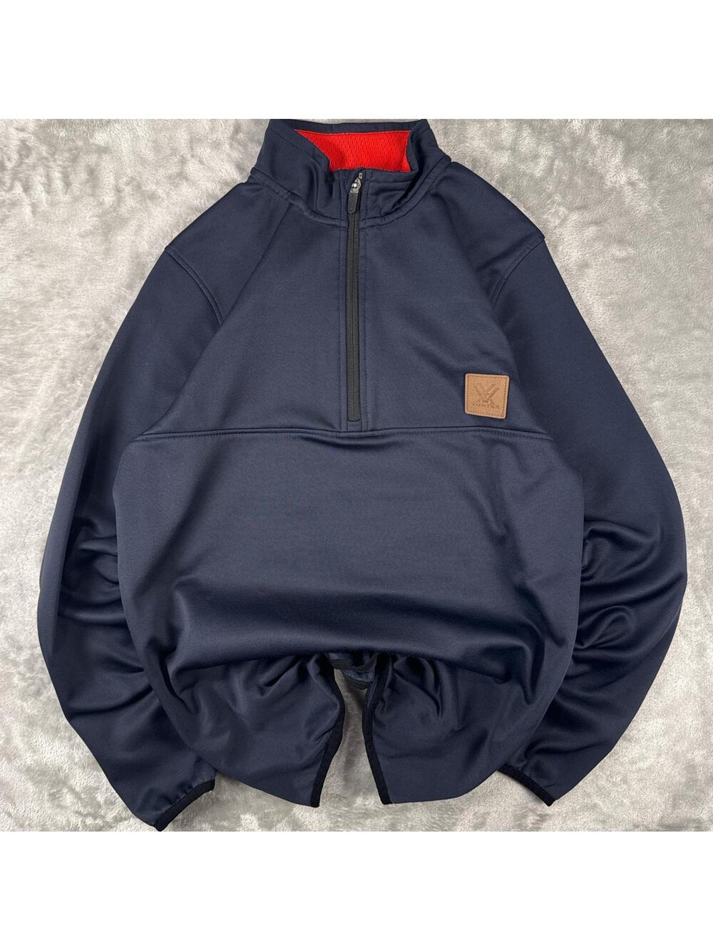 Vortex the force of optics Half zip brown leather logo hunting casaul pullover m